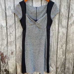 Grey houndstooth mini dress